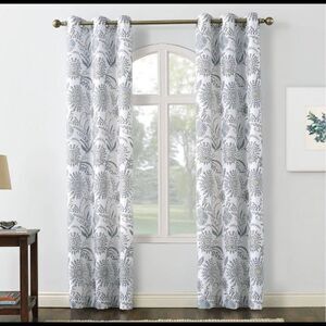 Set of 3 Panels Yuto Medallion‎ Floral Light Filtering Top Curtain Panel White